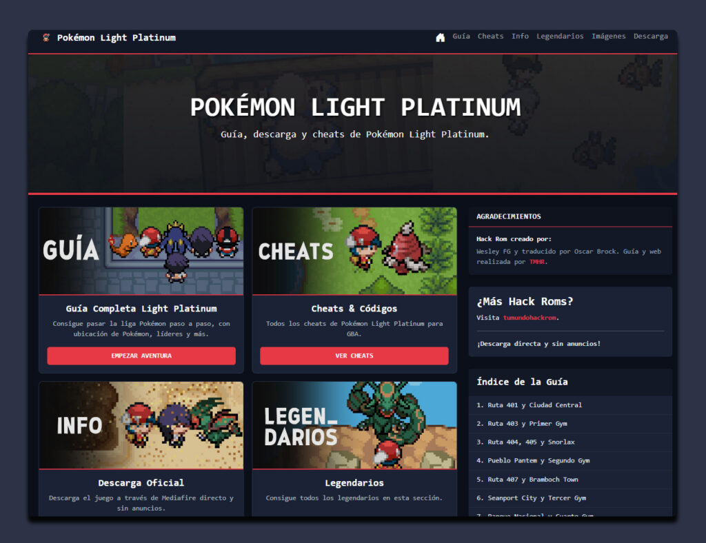 guia pokemon light platinum proyecto
